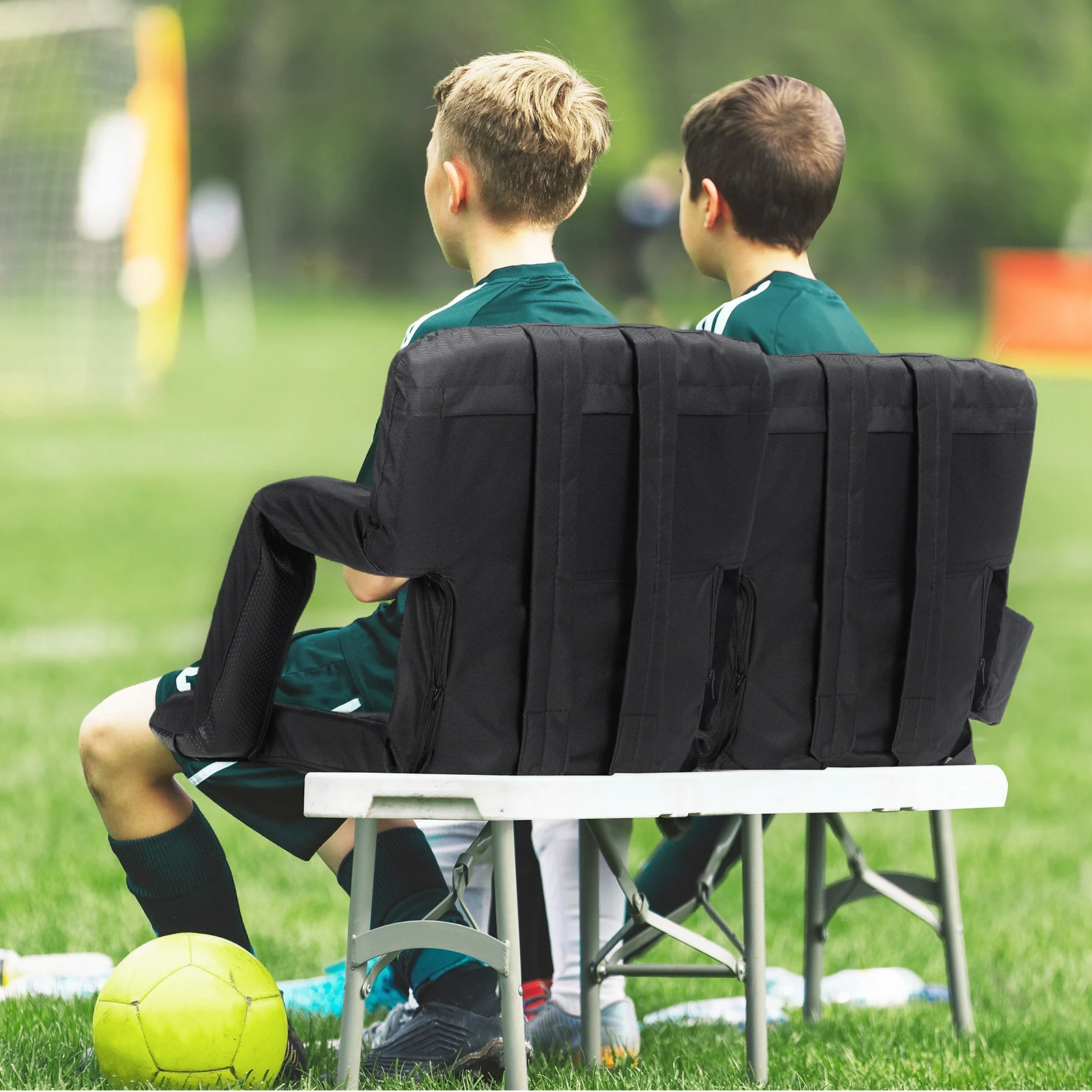 

2-Piece Outdoor Folding Seat Set with Durable Steel Frame – Black, Lightweight & Compact Design for Camping, Picnics, Concerts &