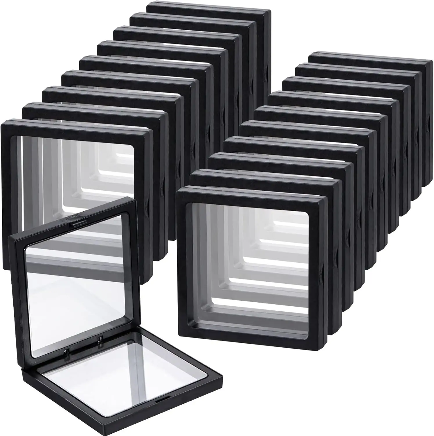 1/50pcs Transparent Floating Display Box Plastic Film Jewelry Packaging Box Jewelry Necklace Ring and Collectible Storage Box