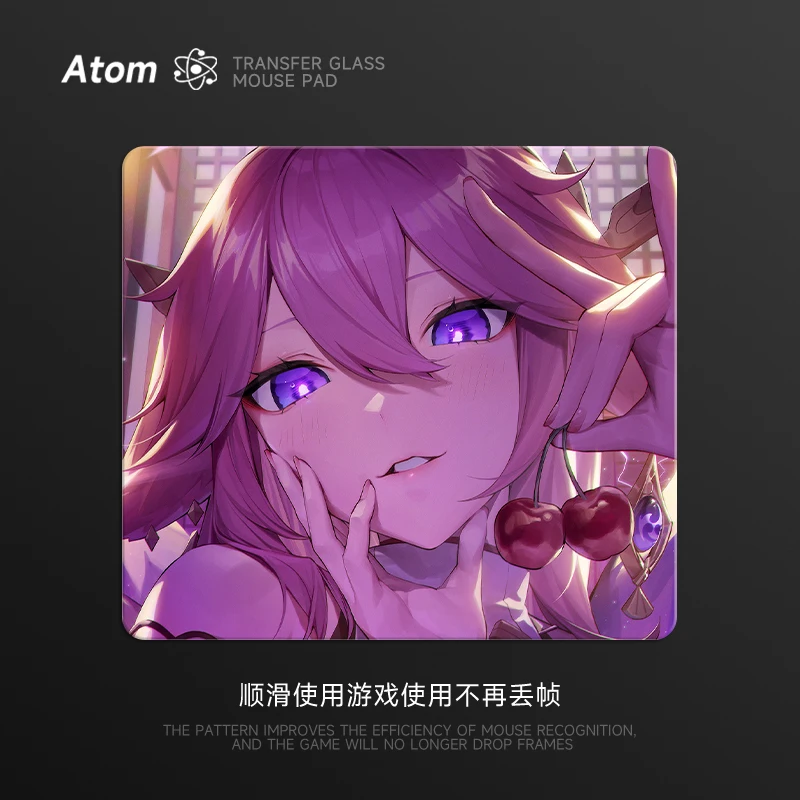

ATOM Tempered Glass Mouse Pad Painted Mouse Pads FPS Esports Game Accessories Office Desk Mat Customized Smooth Gaming Mats Gift