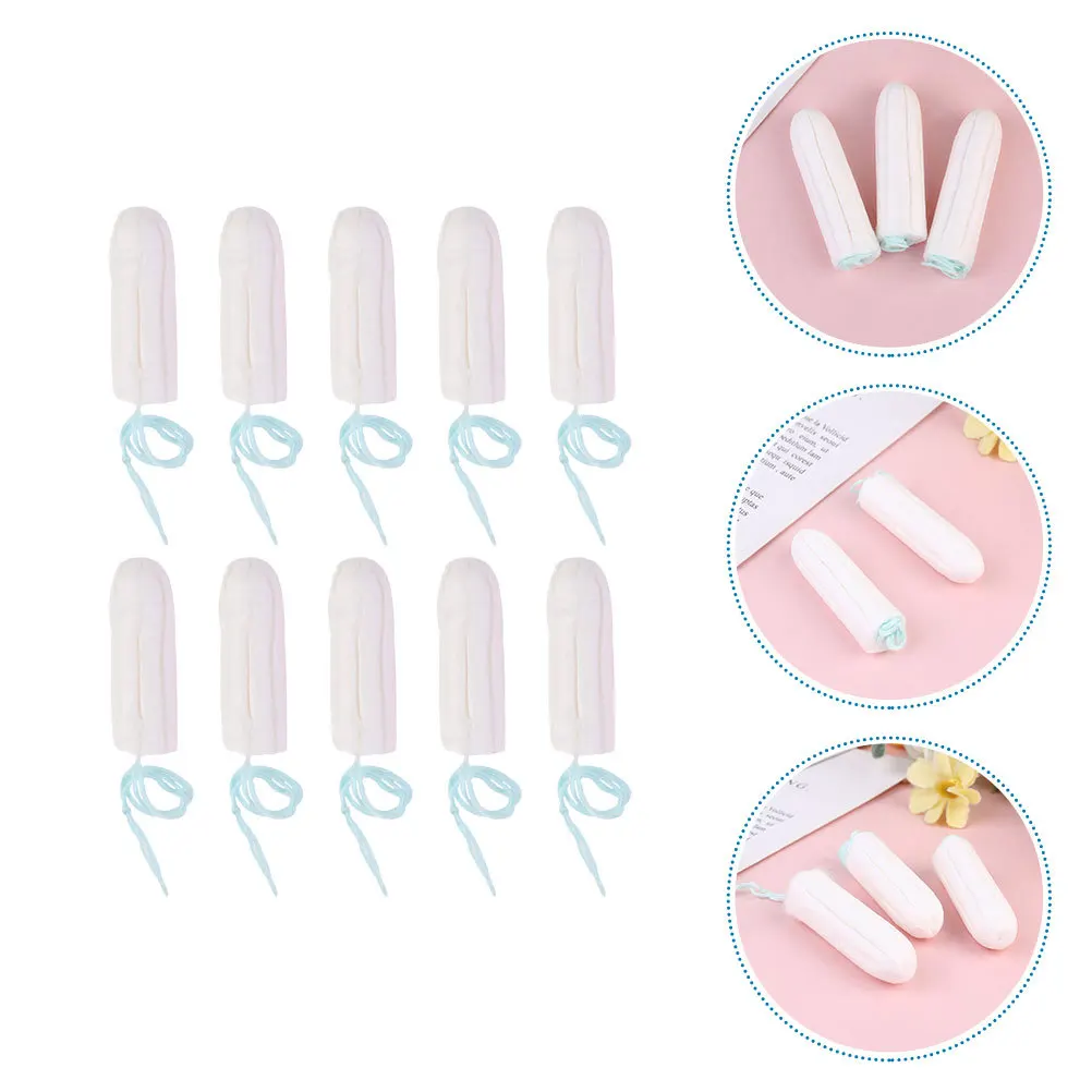 

10Pcs Comfortable Sanitary Tampons Lightweight Cotton Material Super Absorbent Female Menstrual Tool Sanitary Tampon
