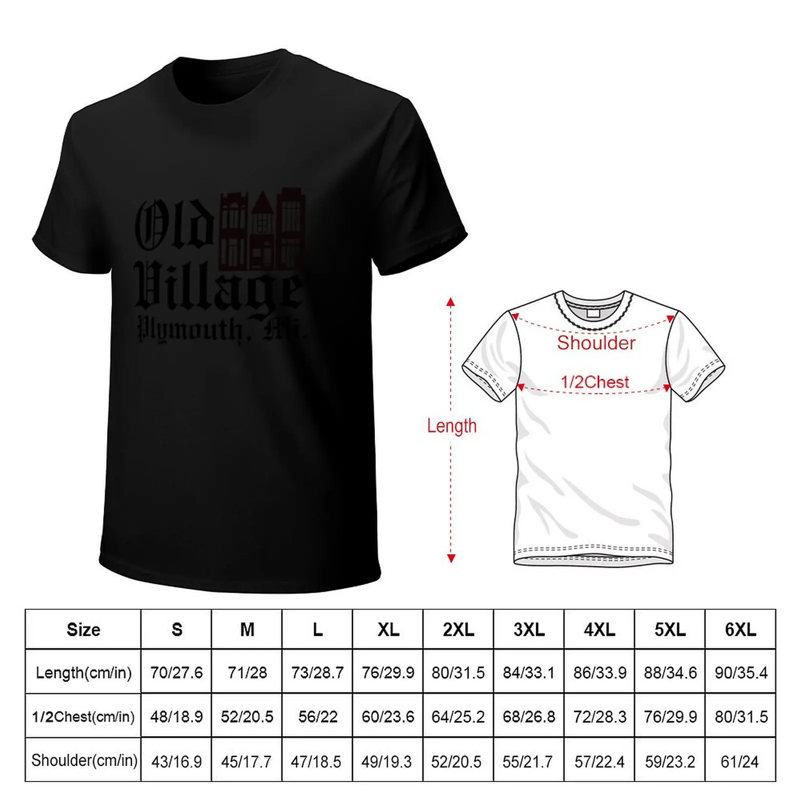 Classic Old Village Logo T-Shirt Creative Graphic Tee Shirt