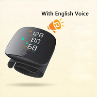 USB Rechargeable Wrist Blood Pressure Monitor English Voice Tonometer Best Automatic Digita Sphygmomanom BP