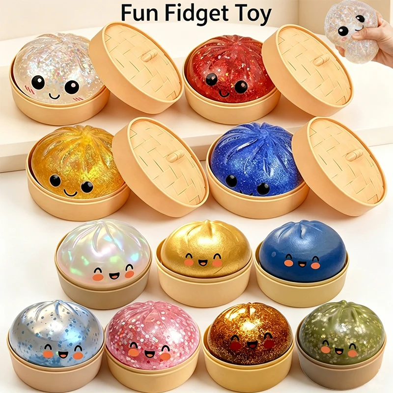 Simulation Dumpling Sensory Therapy Toy Non-Toxic Certified Safe Knead Anxiety Relief Autism ADHD Focus Toy Desk Accessory Gift