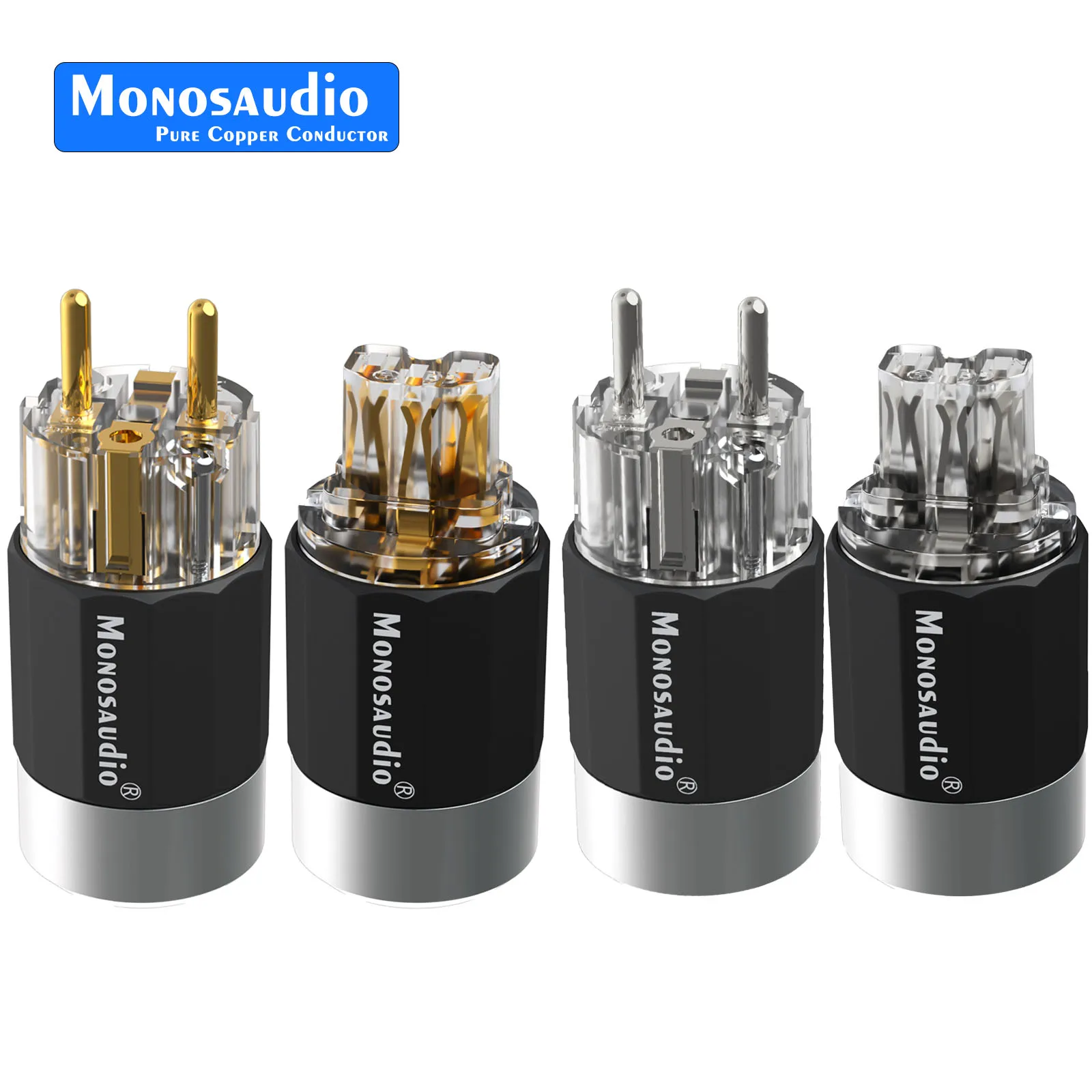 

Monosaudio Hi-end Pure Copper EU Power Plug Rhodium/Gold Plated Hifi Audio Power Cable Connector E109G/R F109G/R