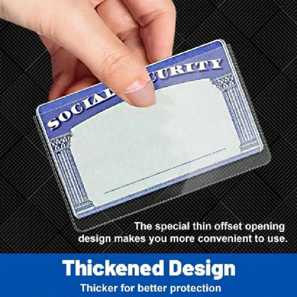 Прозрачный рукав для карт, водостойкие рукава для карт для карточек безопасности, медицинские карты, прозрачный держатель из ПВХ, протектор, идентификатор дебета