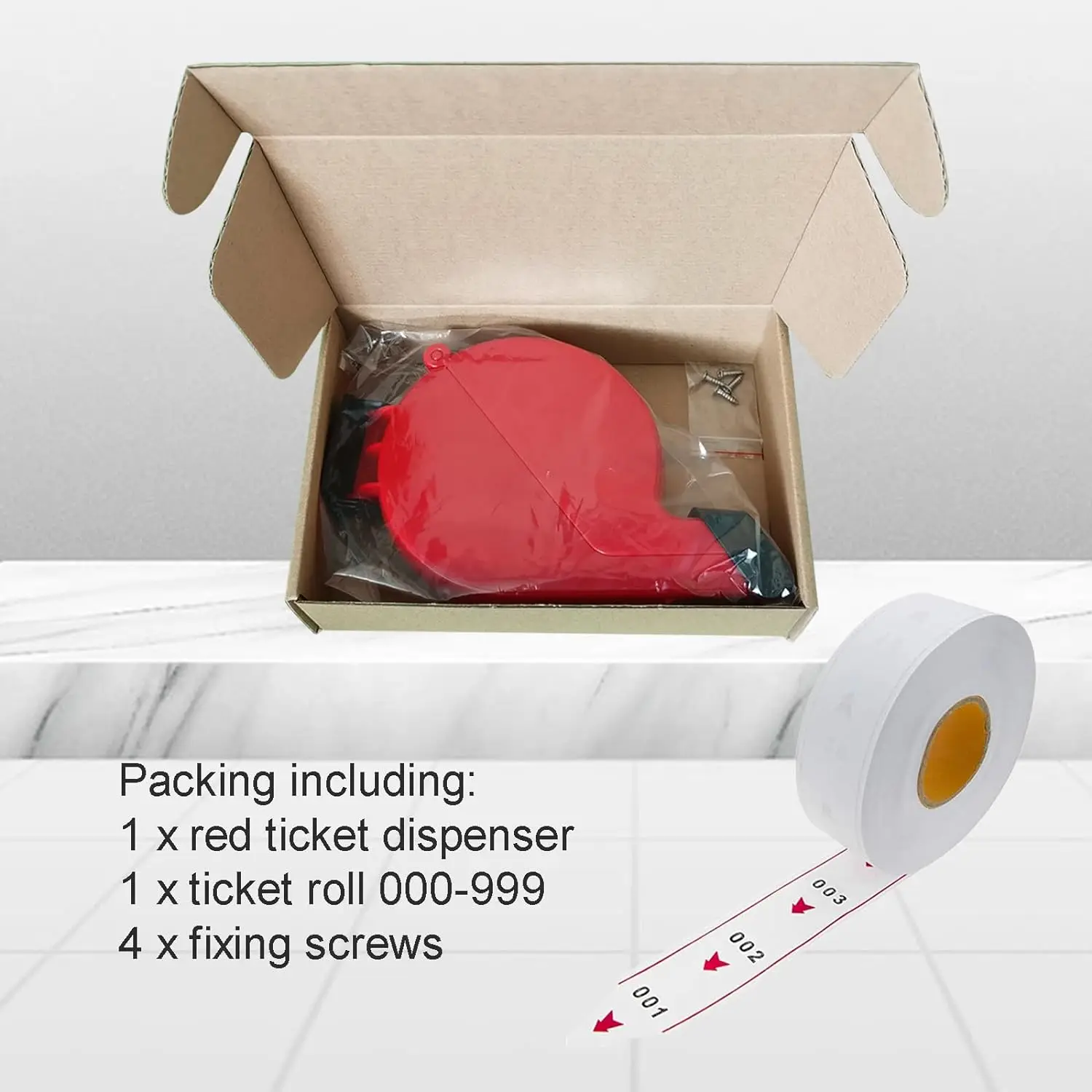 Ticket Dispenser Take A Number Machine with ticket Paper Roll 000-999 Queue Management System