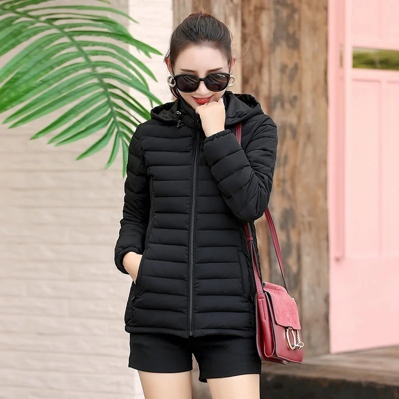 Imagem -03 - Mulheres Jaqueta Moda Inverno Manter Quente com Capuz Moda Acoplado Puffer Jaqueta Luz Ultra-fino Estilo Primavera Outono Feminino Slim Coat