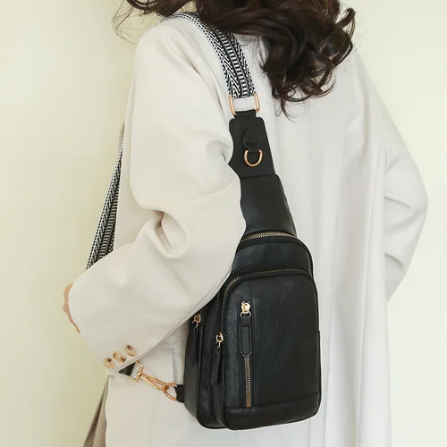 Imagen 2 del producto Bolso de pecho de PU para mujer, bandolera de un solo hombro, mochila de gran capacidad, bolso de hombro para niña