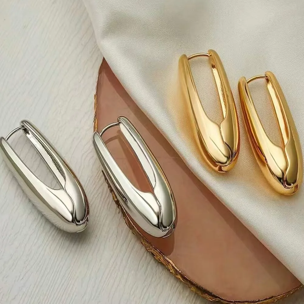 Pendientes delicados en forma de U de oro/plata, pendientes de aro de estilo versátil y delicado, joyería minimalista para uso diario para mujer