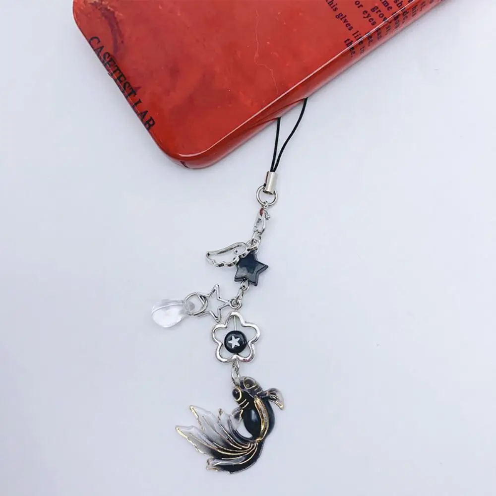 Spice Girl Style Koi Star Bead Chain Handmade Anime Lucky Charm Phone Pendant Little Fish Y2k Satosugu Matching Phone Strap