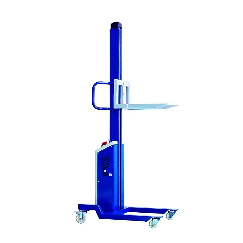 150Kg Load Mini Single Mast Stacker Wireless Remote Double Fork Lifting Machine Portable Pallet Handler Indoor Cargo Transport
