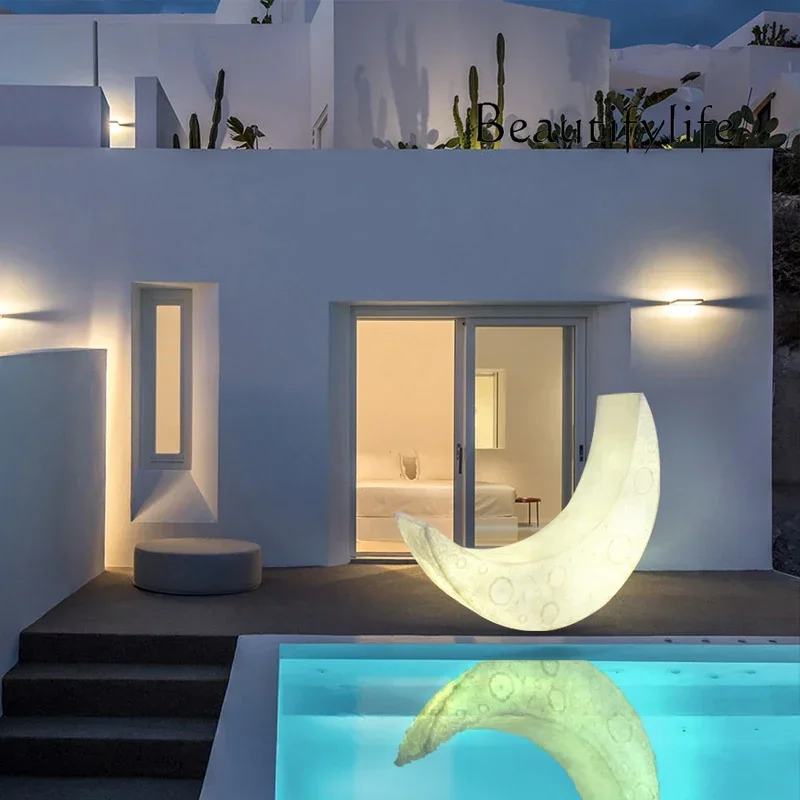 Outdoor Waterproof Decorative Lamp Villa Indoor Floor Atmosphere Moon Light Creative Courtyard Crescent Light