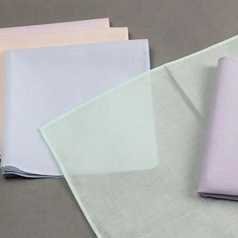 39BD 28x28cm Tie Dye Square Plain Color Handkerchief for Woman Gentleman Handkerchief
