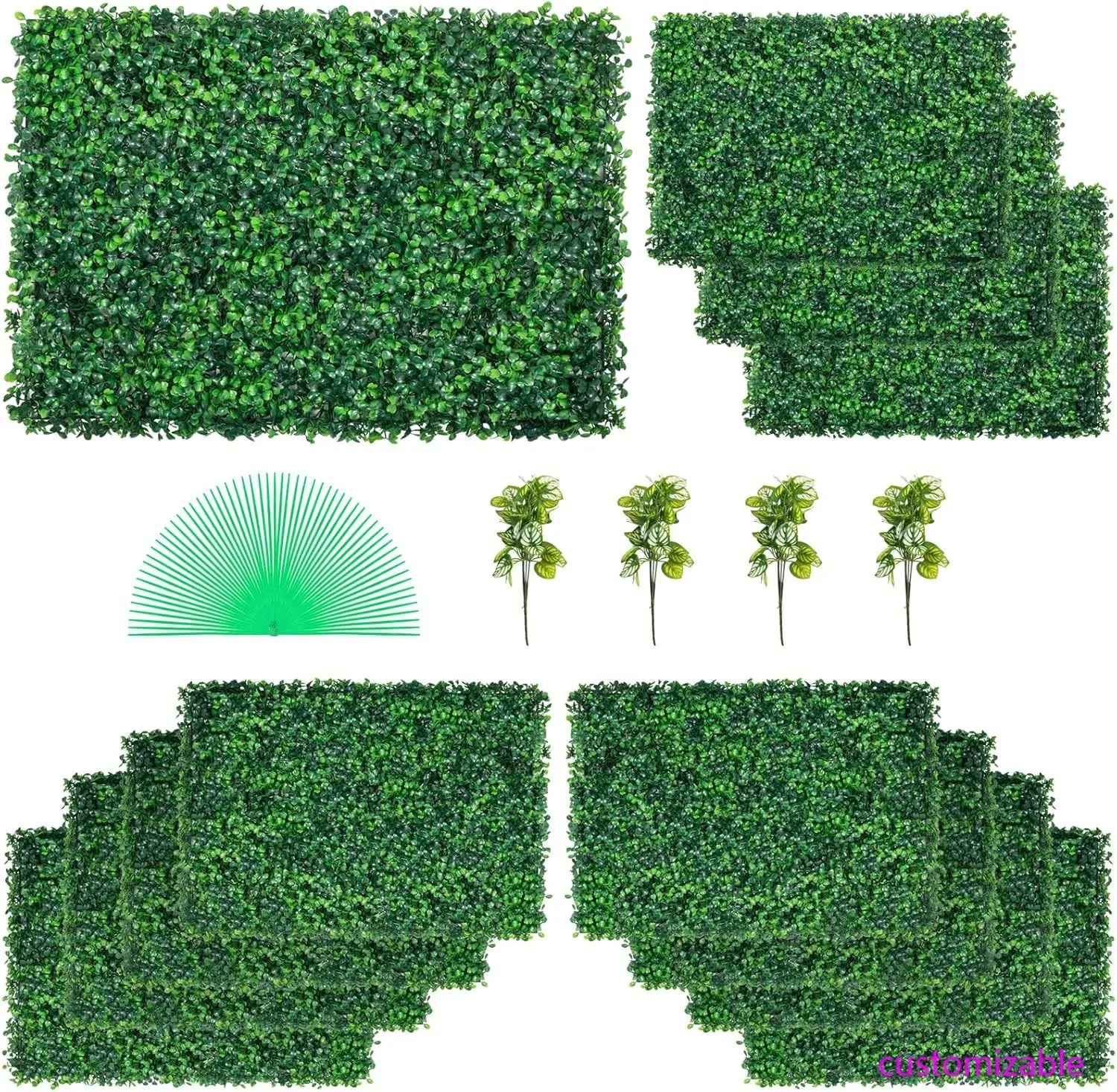 

12PCS 24"x16" Grass Wall Panels for 32 SQ Feet, Boxwood Hedge Wall Panels,Artificial Grass Backdrop Wall 1.6", UV Protected