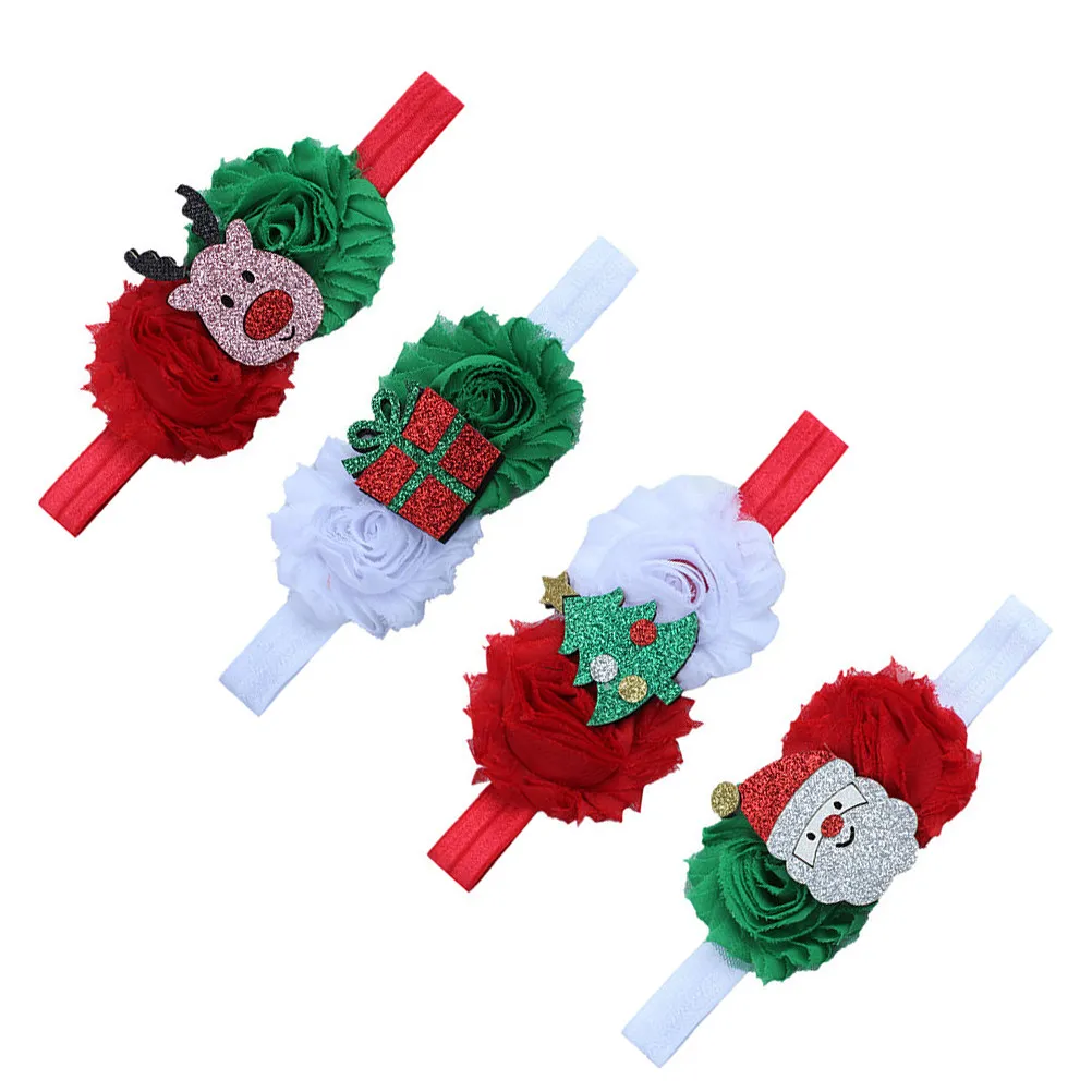 

4 шт., повязка на голову с героями мультфильмов для маленьких девочек, эластичные аксессуары для волос премиум-класса, реквизит для фотосессии, детские головные уборы для дня рождения, цветочные головные уборы