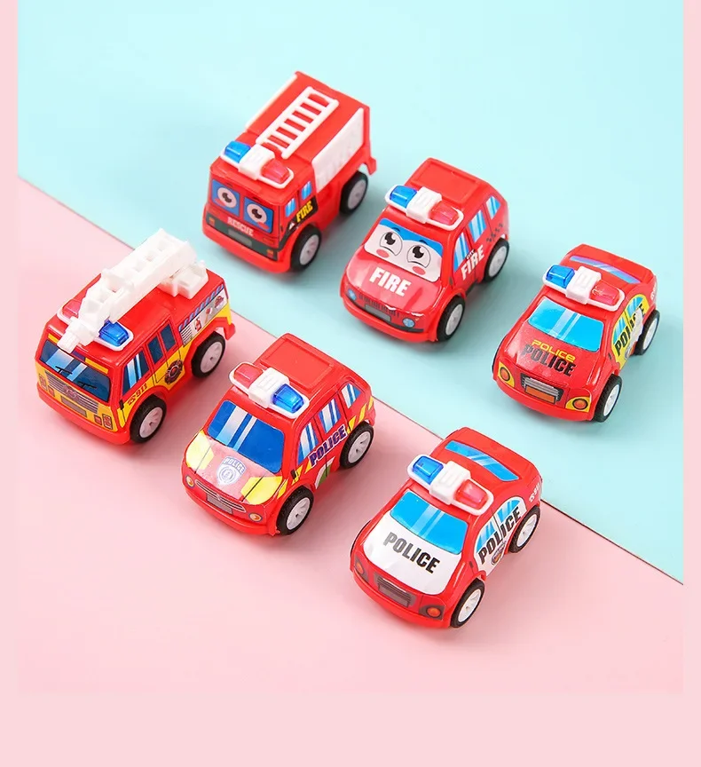 

10Pcs Kids Cartoon Mini Pull Back Fire Truck Car Toys for Kids Birthday Party Favors Baby Shower Gift B419