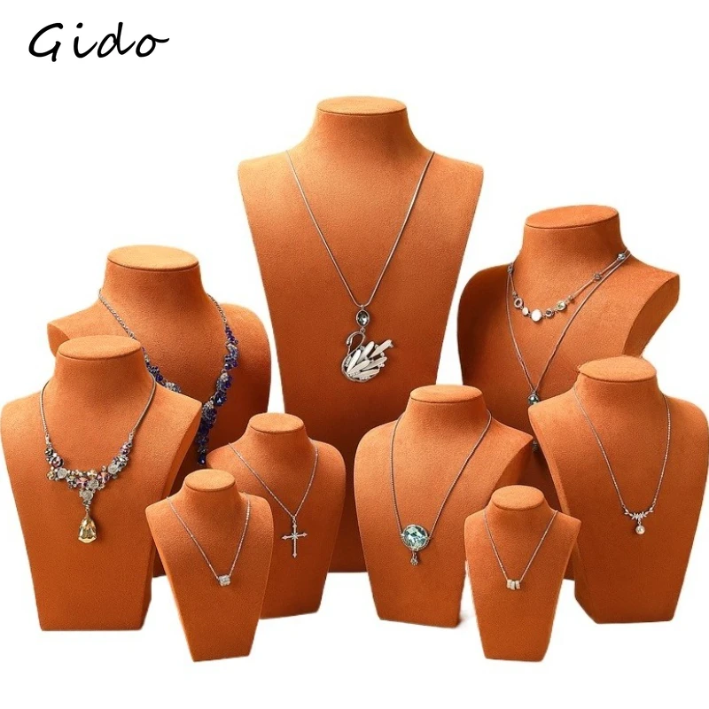 Elegant Super Fiber Mannequin Head with Neck for Jewelry Store Boutique Showcase Holder Bust for Pendant Chains