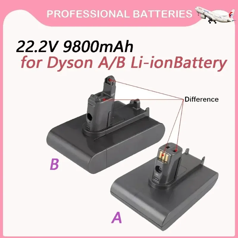 2025 New for Dyson 22.2V 9800mAh Type A/B Li-ion Vacuum Battery for Dyson DC35, DC45 DC31 DC34 DC44 DC31 Animal DC35 Animal