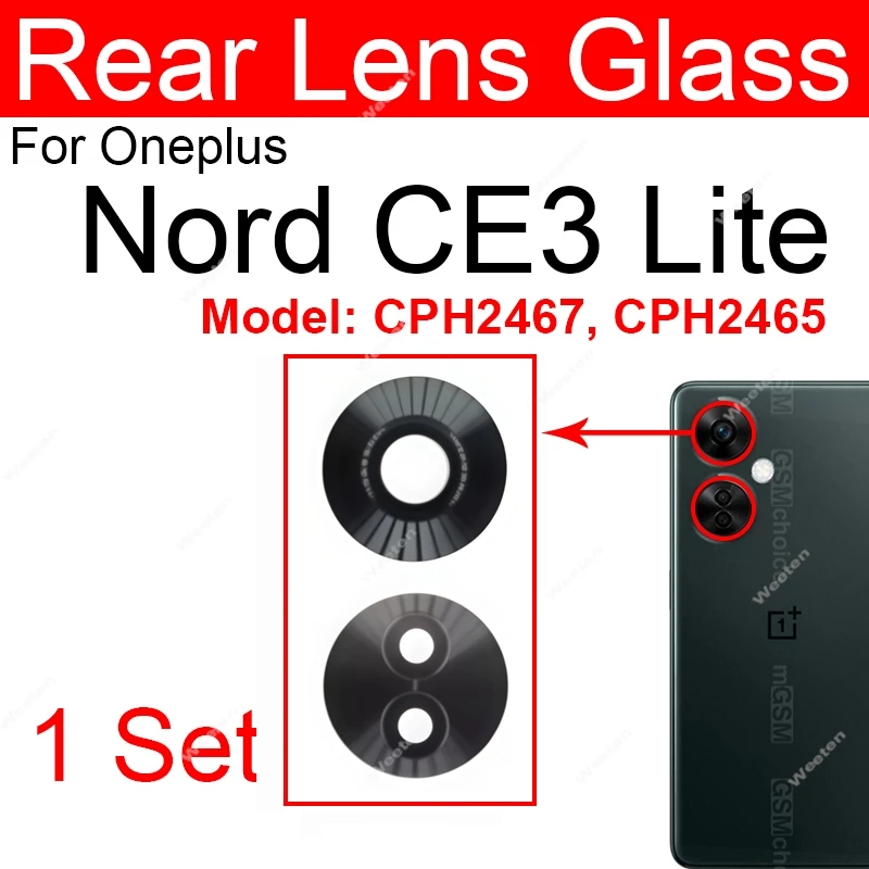 For Oneplus Nord N30 Nord CE2 Lite CE3 Lite Rear Camera Glass Lens with Adhesive Sticker Glue