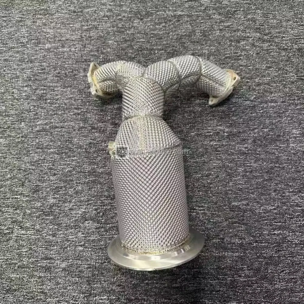 Edelstahl-Downpipe für Audi S4 S5 B9 3.0T mit Hitzeschutz – Detail 5