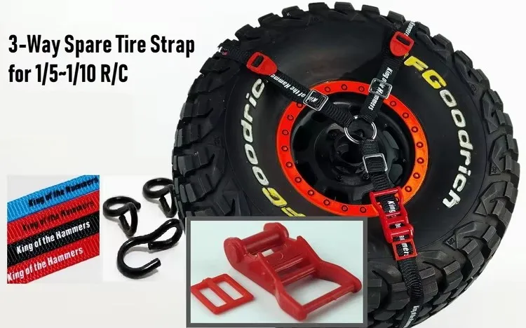 

2Set RC Spare Tire Fixing Strap Belt Down for 1/10 Scale TRX-4 Axial 90048 RC Climbing Car Model Car Straight Bridge Short