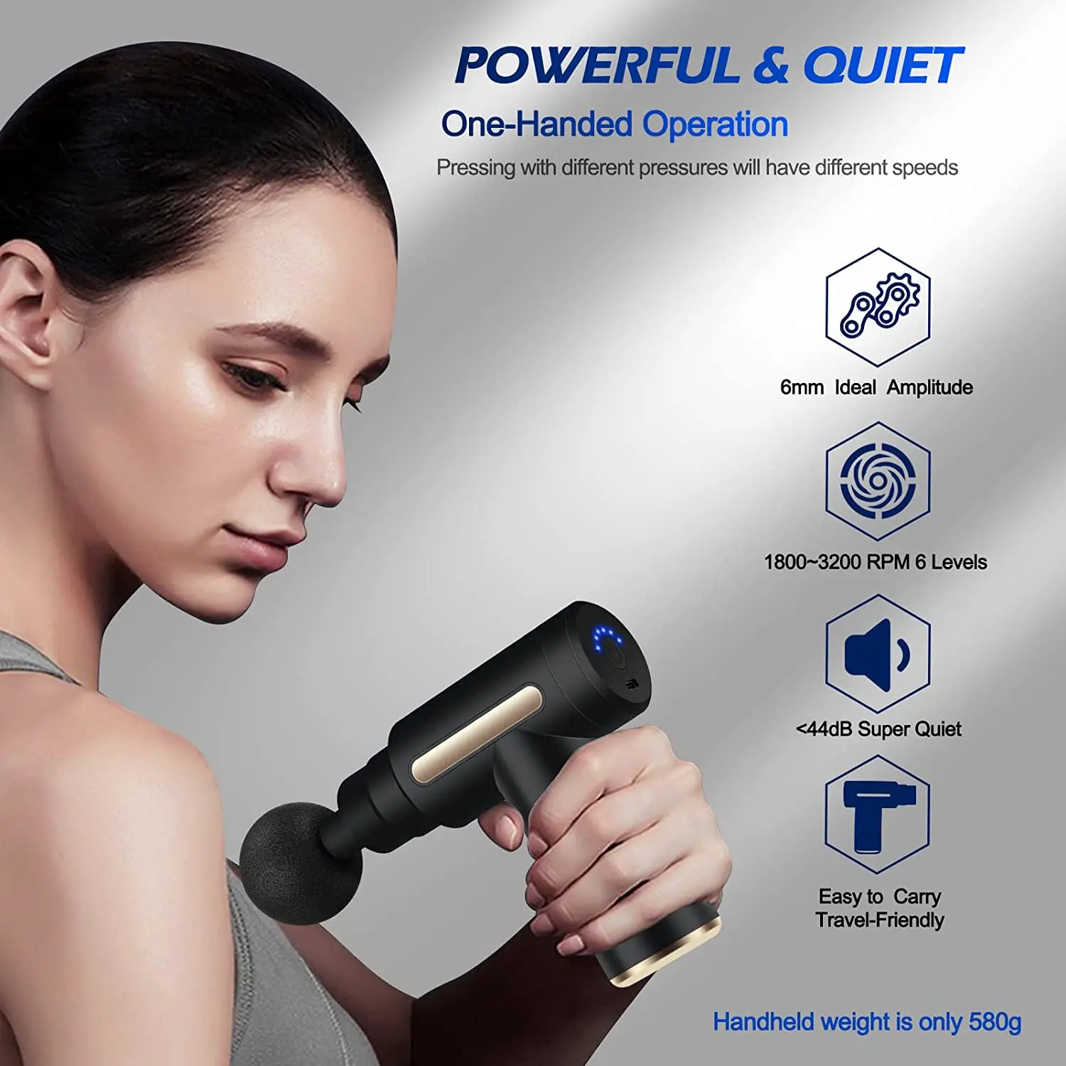 Ziqing Portable Massage Gun Deep Tissue Muscle Electric Massager Pain Relief For Body Neck Back Relaxation masajeador Vibrator