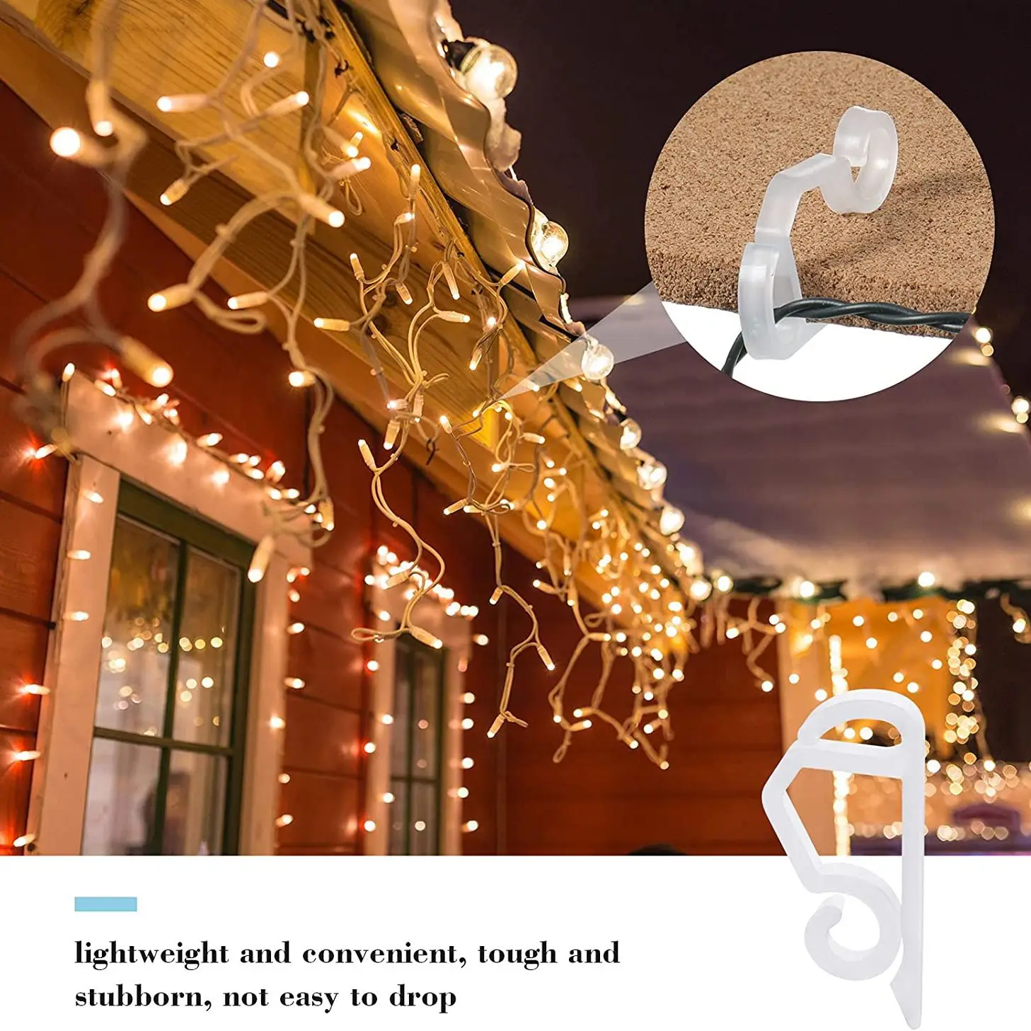 크리스마스 장식용 방수 야외 조명 클립, 옥상받이 걸이용 크리스마스 조명 클립