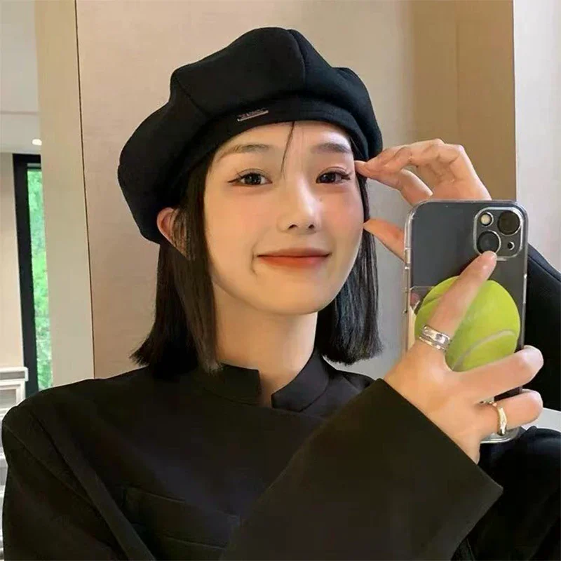 Solid Color Women Berets Korean Fashion Retro Octagonal Hat Elegant Lady Artist Painter Cap Newsboy Beanie Bonnet New