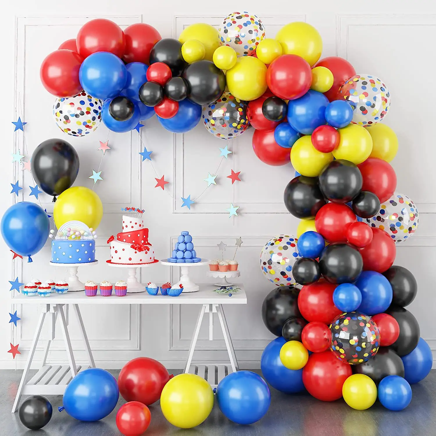 Hot Selling 109Pcs Red Black Latex Balloon Wreath Arch Set for Birthday Graduation Children's day Party Decoration