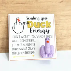 1pc Mini Middle Finger Duck Card Gift Christmas Halloween decoration handmade gift bag for loved ones and friends