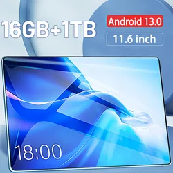 Nouvelle tablette Android 2024, 13.0 pouces, 16 Go de RAM, 1 To, Dean, 16MP, 32MP, 11.6 mAh, 10 cœurs, WiFi, Bluetooth, réseau, 12000