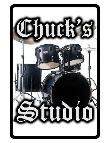 Personalized STUDIO Sign Printed with YOUR NAME Custom High Gloss Sign Drums 190