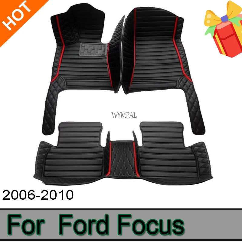 

Custom Leather Car Floor Mat For Ford Focus 2006 2007 2008 2009 2010 Interior Details Auto Carpet Rugs Foot Pads Accessories