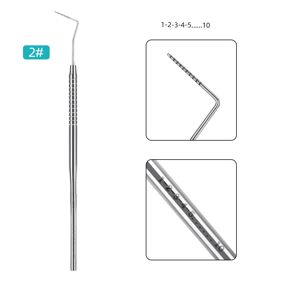 JOY DENTAL 1 Stück Zahnärztliche Graduierte Parodontalsonde aus 304 Edelstahl, Zahnärztliches Instrument, Endodontisches Equipment, Sonde 16cm mit Skala – Detail 8