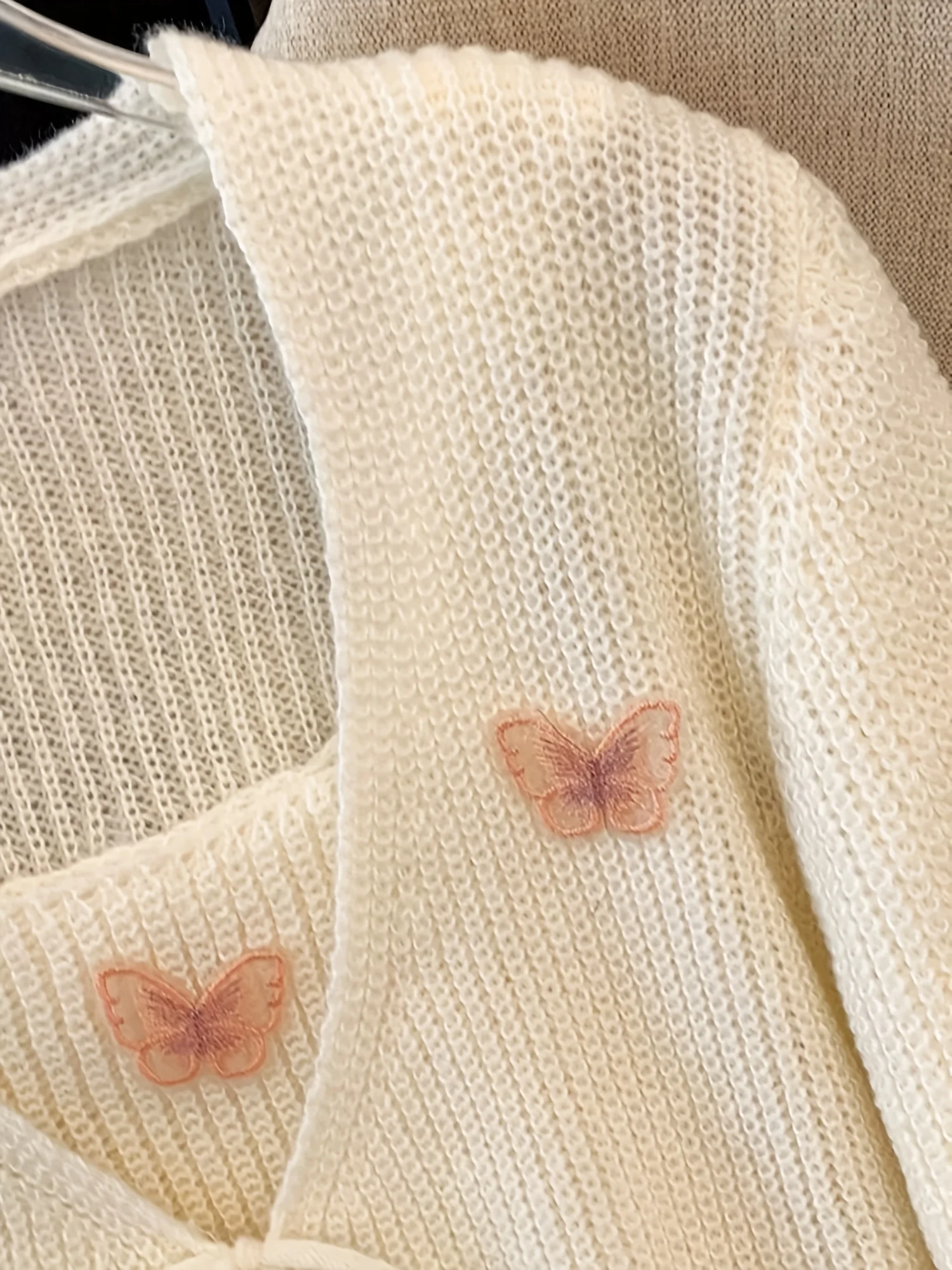 طقم سترة نسائية منسوجة على شكل فراشة مكون من قطعتين، سترة صوفية برباط على شكل حرف V، ملابس نسائية كاجوال للشاطئ في الهواء الطلق للربيع والخريف يوميًا