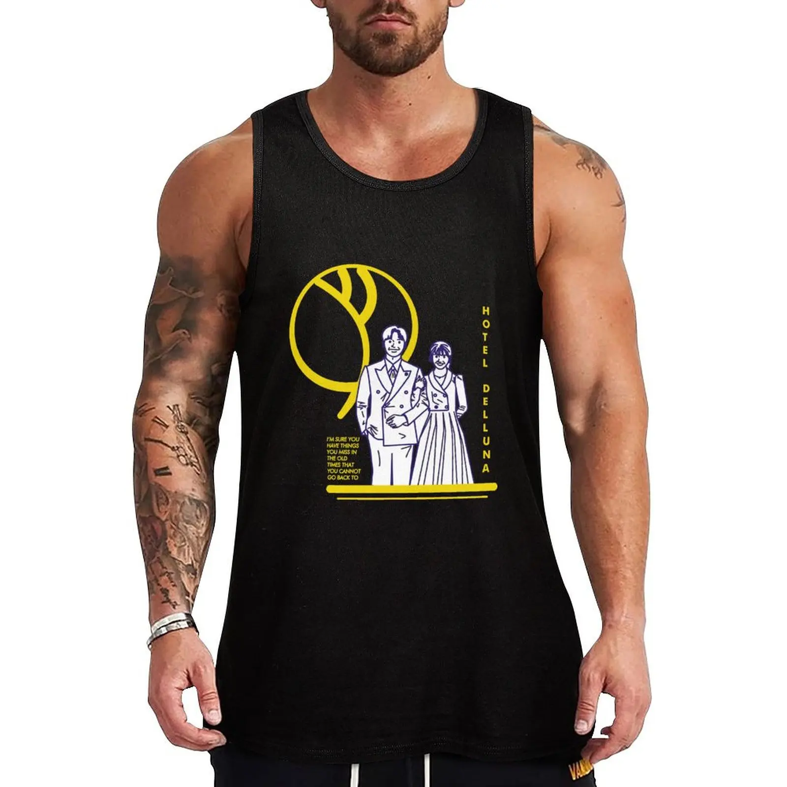 

Hotel del luna quotes kdrama aesthetic Tank Top t-shirts for Men's gym anime gym Man sleeveless shirt men clothes