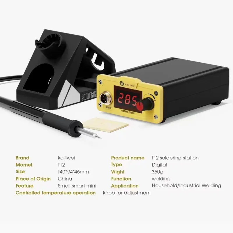 

Kailiwei T12 soldering Station LCD digital adjustable Temperature Portable BGA Rework Station with Welding Iron Tip Repair Tools