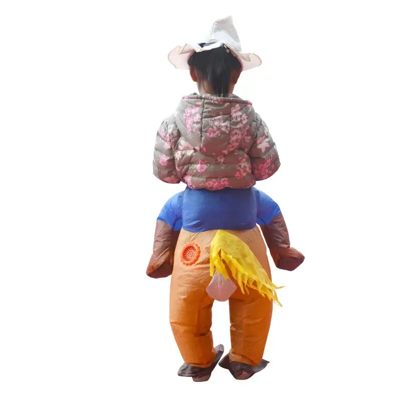 Divertido vaquero occidental caballo de montar disfraz inflable ceremonia de apertura disfraz de mascota disfraz de utilería de fiesta