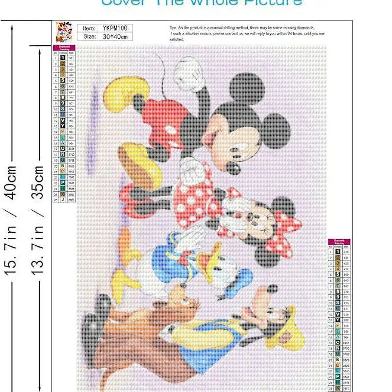 1 шт. 5D DIY полный дрель набор для алмазной живописи, классический Дисней Микки Маус Минни Дональд Дак Гуфи и друзья персонажи мультфильмов Ar