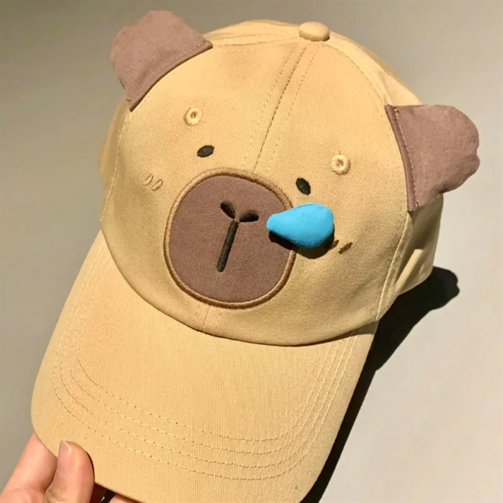 Letter Embroidery Couple Baseball Cap 2024 Capybara Runny Nose Anti-Sun Dad Hats Trendy Breathable Golf Cap Unisex