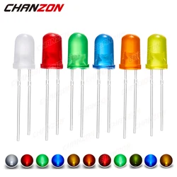 Diffuses 5-mm-LED-Dioden-Kit, weiß, rot, grün, blau, gelb, orange, 2 V, 3 V, Glühbirnen-Leuchtsortiment-Set, DIY-Arduino-Leiterplattenschaltung