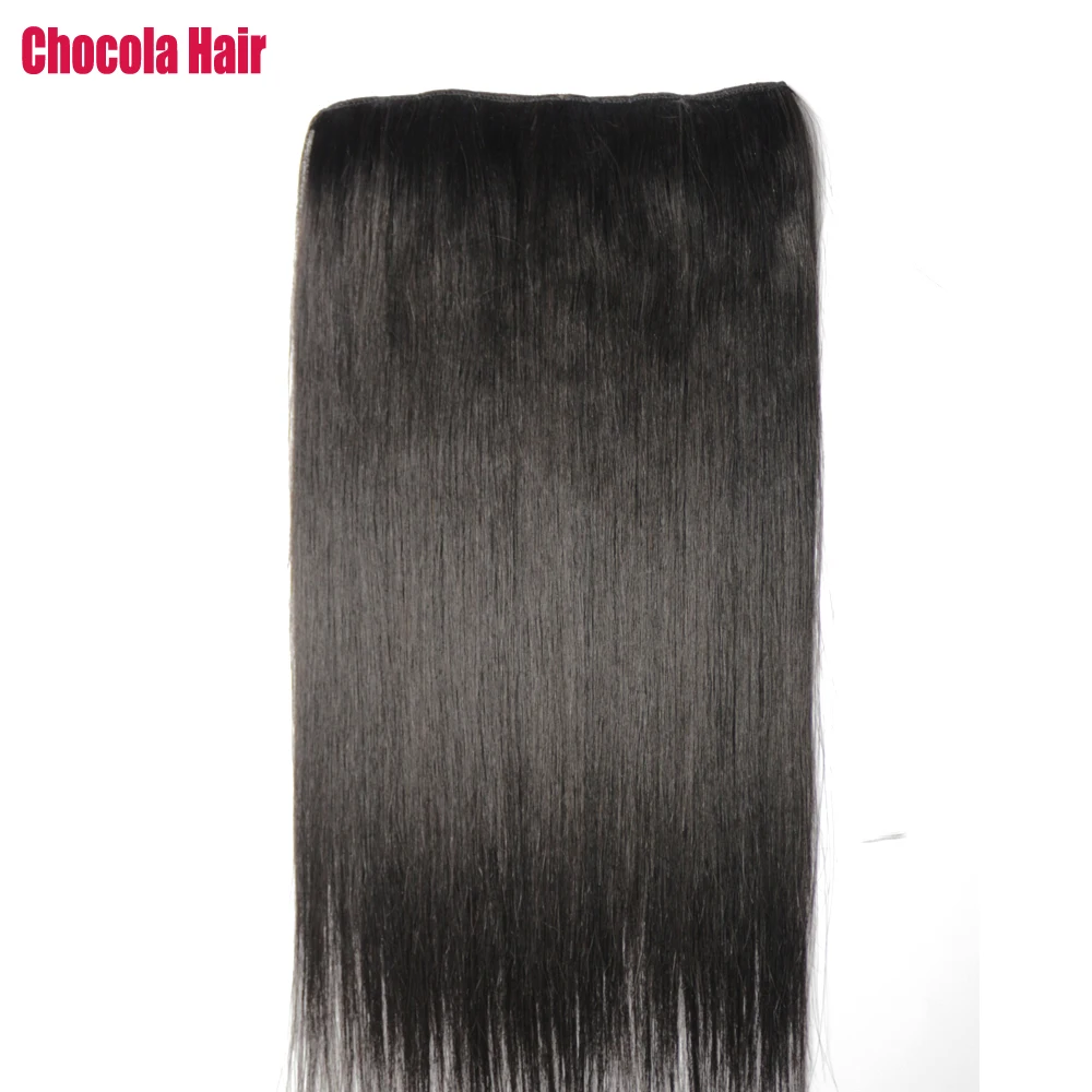 Chocola Estensioni dei capelli umani brasiliani al 100% di Remy 16 "-26" 1 pz 140 g 160 g Set di un pezzo con 5 clip in dritto naturale senza pizzo