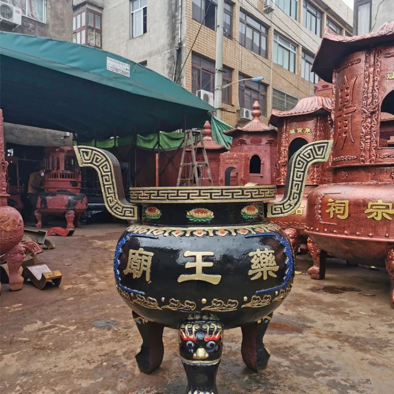 

Custom-made temple cast iron pure copper burning paper stove incense round outdoor incense burner Ding