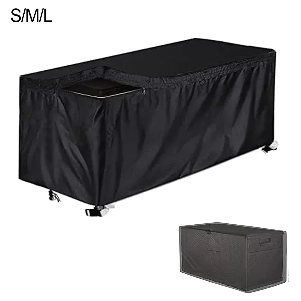 210D Waterproof Garden Storage Box Cover Outdoor Deck Box Cover Furniture Protective Cover Outdoor Storage Bag Container Cover