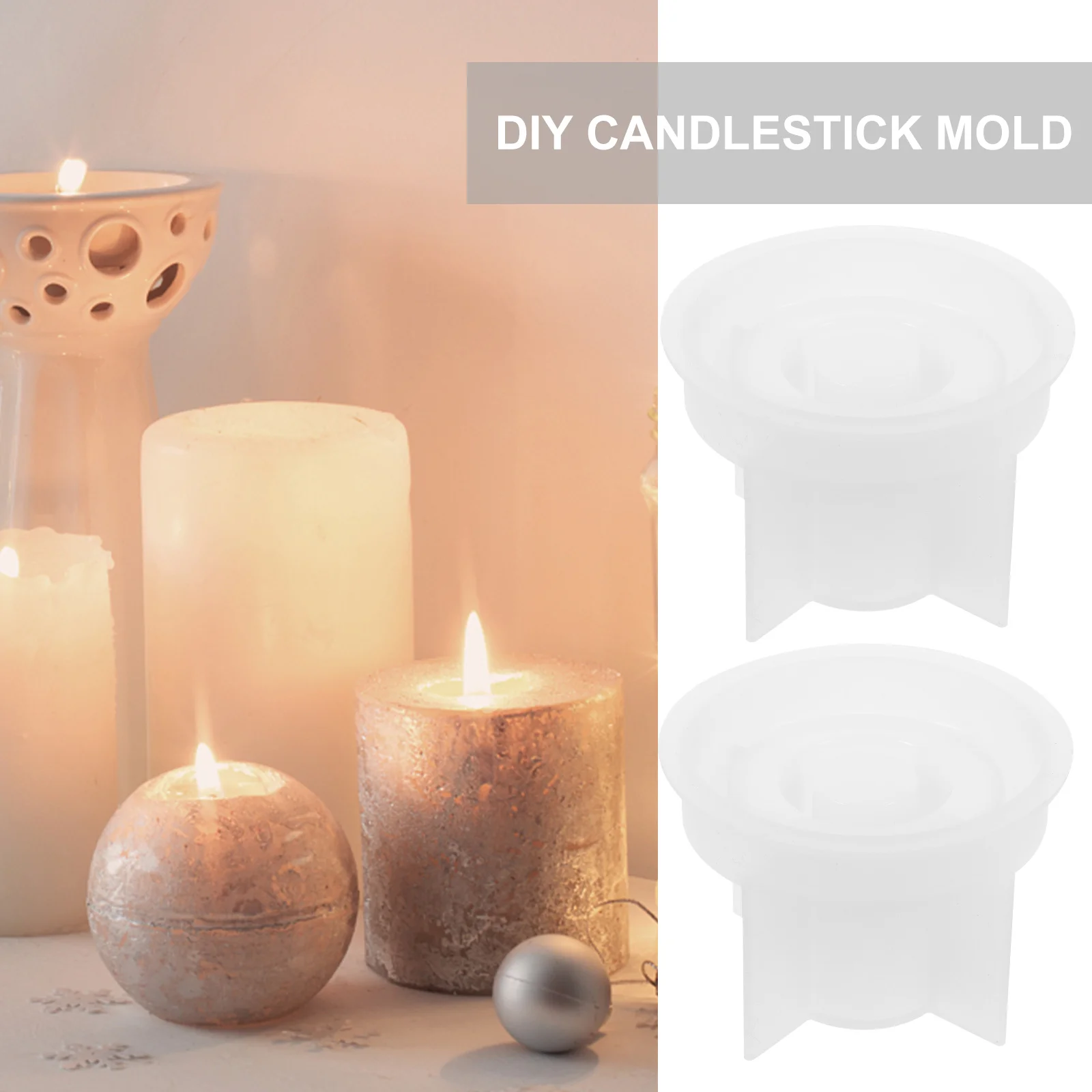 

2Pcs Round Silicone Candlestick Molds Flexible Desktop Holder Molds DIY Craft Epoxy Mold Silicone Mold DIY Holder