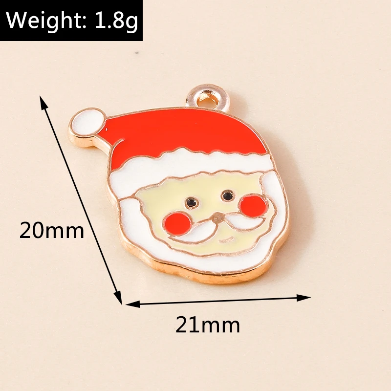 20 Stück Mix süße Emaille Weihnachten Schneemann Baum Hirsch Weihnachtsmann Charms Anhänger für Schmuckherstellung Halsketten Ohrringe DIY Geschenke – Detail 25
