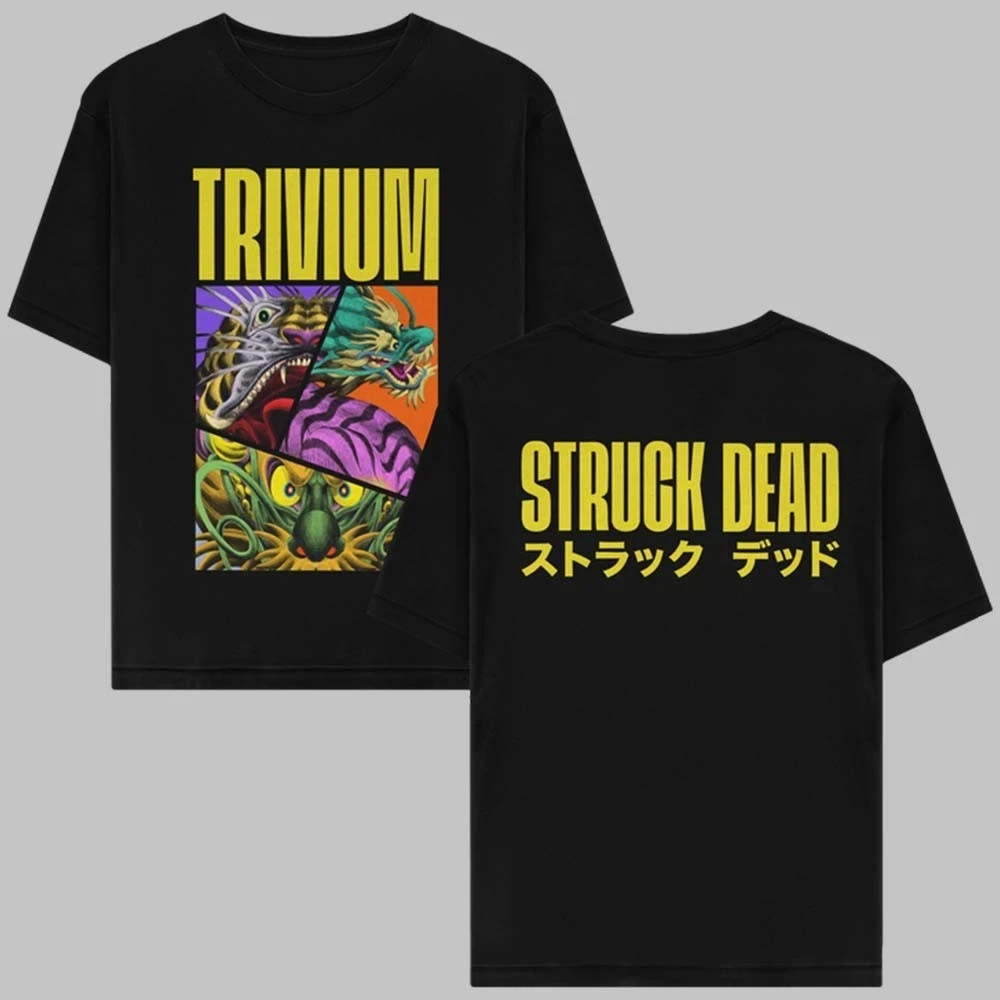 Camiseta con estampado clásico de Metal Core Band Trivium para hombre y mujer, camiseta de algodón a la moda Harajuku Y2K, camiseta informal holgada de verano