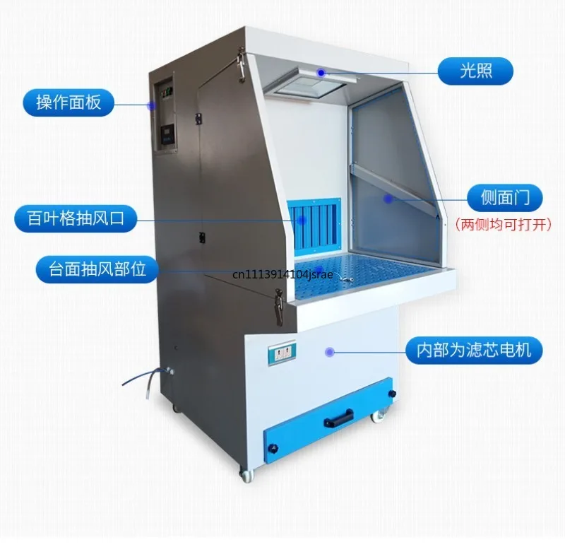 Mobile Pulse Grinding Dust Removal Workbench Industrial Polishing Dust Collection Cabinet Dust‑Free Suction Work Table