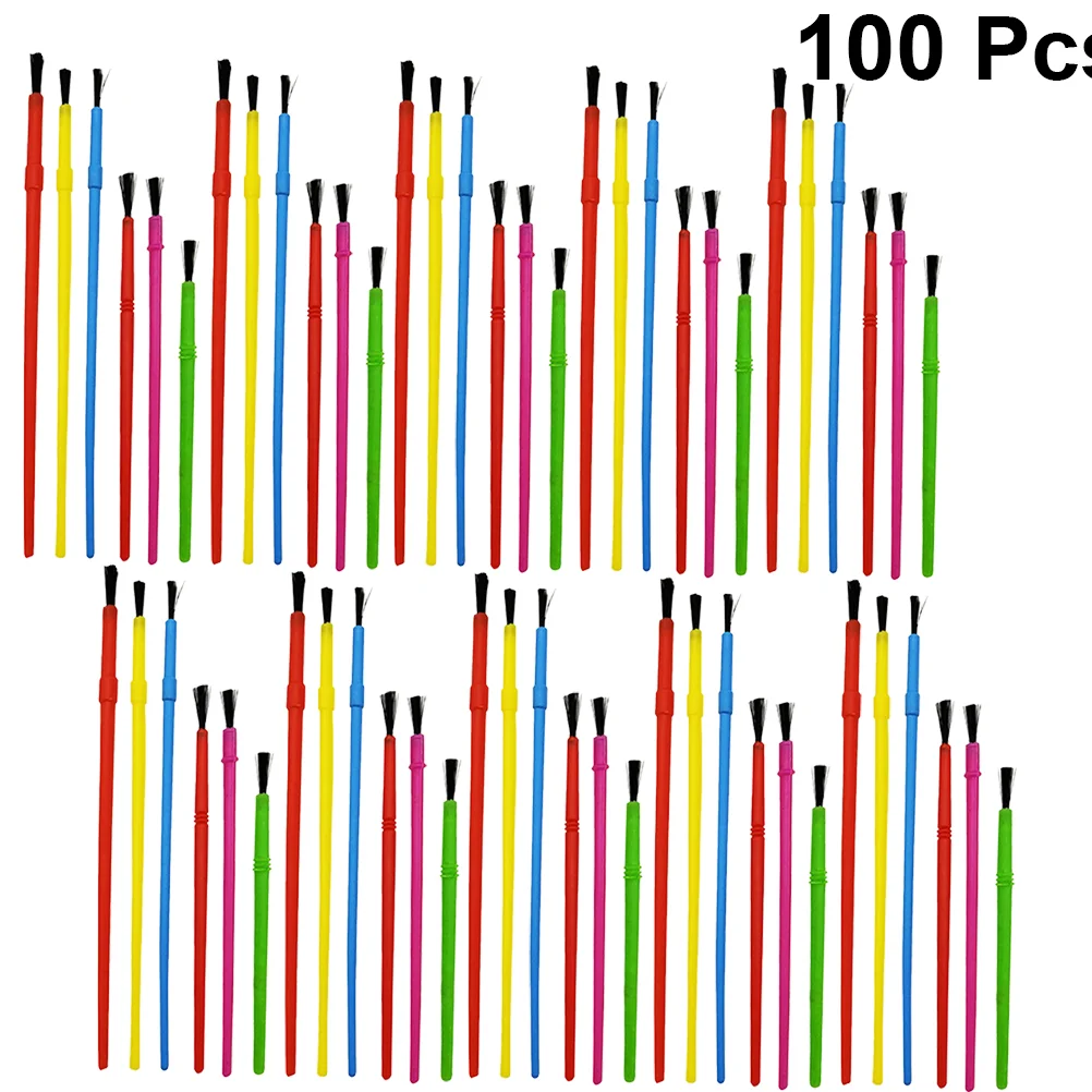 100 шт., пластиковая краска для деталей «сделай сам», тонкая детализация, рисунок для детей (случайный цвет), кисть для рисования деталей