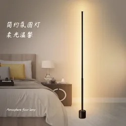 Living Room Decor Line Light Minimalist Floor Lamp Indoor Lighting LED Black Home Bedroom Corner Lamp Dimmable Atmosphere Lights